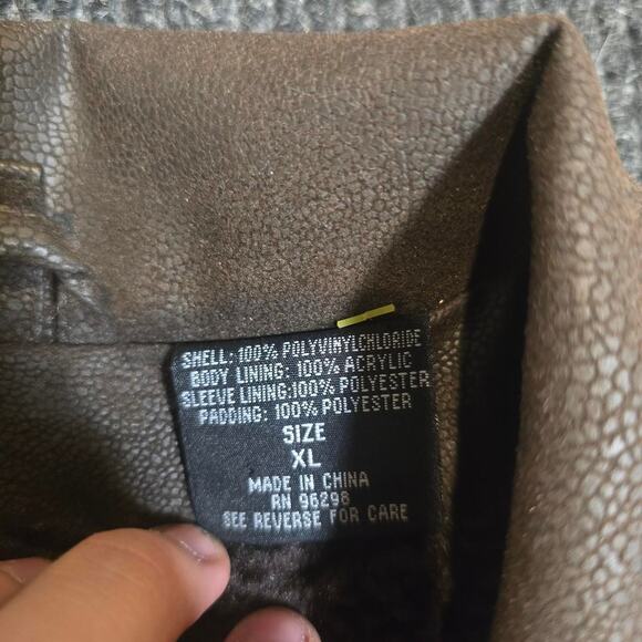 Vintage 90s Brown Bomber jacket with Sherpa lining. Mens XL - Picture 5 of 6